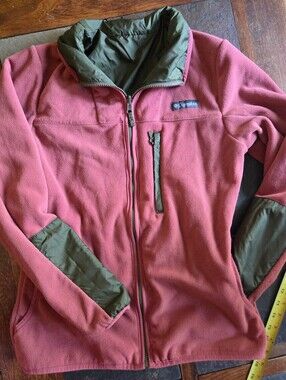Columbia reversible fleece / windbreaker jacket in pink & green #outdoor #hiking